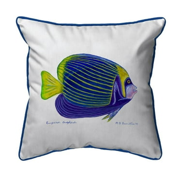 Betsy Drake Interiors Emperor Angelfish Extra Large Zippered Indoor/Outdoor Pillow 22x22