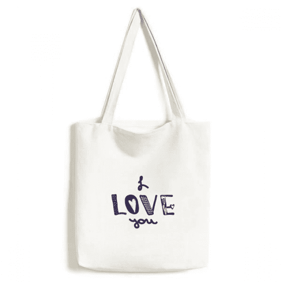 I Love You Cute Quote Handwrite Tote Canvas Bag Shopping Satchel Casual Handbag