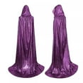 thumbnail image 4 of Hvyesh Shiny Hooded Cap Unisex Full Length Hooded Cape Halloween Christmas Cloak Trendy Shiny Holiday Robe Cape, 4 of 5