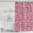 thumbnail image 2 of Shower Curtain Bathroom Set Cute Cartoon Pig Pink Buffalo Plaid Waterproof Fabric Shower Curtains with Grommets&Hooks, Happy Children's Day Privacy Bath Curtain for Bathtub 48x72in, 2 of 9