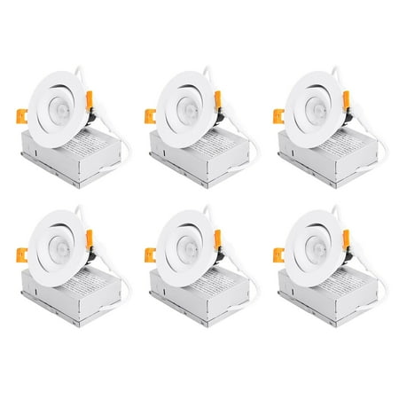 

MingBright 6Pack 3 Dimmable LED Recessed Light Fixture Downlight JunctIon Box 3000K Warm White 7W 600Lumens Dimmable Wafer Ceiling Light Fixture Jbox Downlight