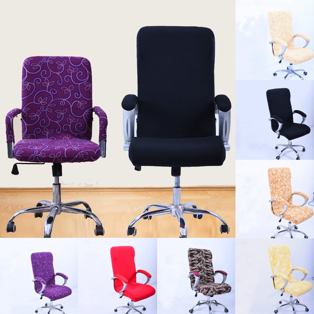 3 Size Elastic Spandex Office Computer Chair Cover Stretchable Rotate Swivel Chair Seat Covers 
