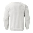 thumbnail image 5 of LIIPEE Men Sweatshirts Solid Color Long Sleeve Round Neck Plush Pullover Hoodless Sweatshirt Male Trendy Vacation Sweatshirts,White,Xl, 5 of 5