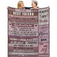 thumbnail image 4 of Best Friend Blanket, for Women, Best Friend Birthday Gifts for Women, Friendship Gifts for Women Friends, Throw Blankets for Bed Sofa Couch Travel (Red, 50x60), 4 of 6