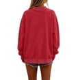 thumbnail image 4 of Lumtrix Polka Dot Mock Neck Sweatshirt Women Oversized Cute Fall Baggy Sweatshirt Casual Long Sleeve Pullovers Watermelon Red 2XL, 4 of 4