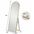 thumbnail image 2 of Alvantor 59"/64"/71" Full Length Mirror Floor Standing, Anti-Rust Aluminum Frame, Arch/Rectangle, Black/Gold, 2 of 7
