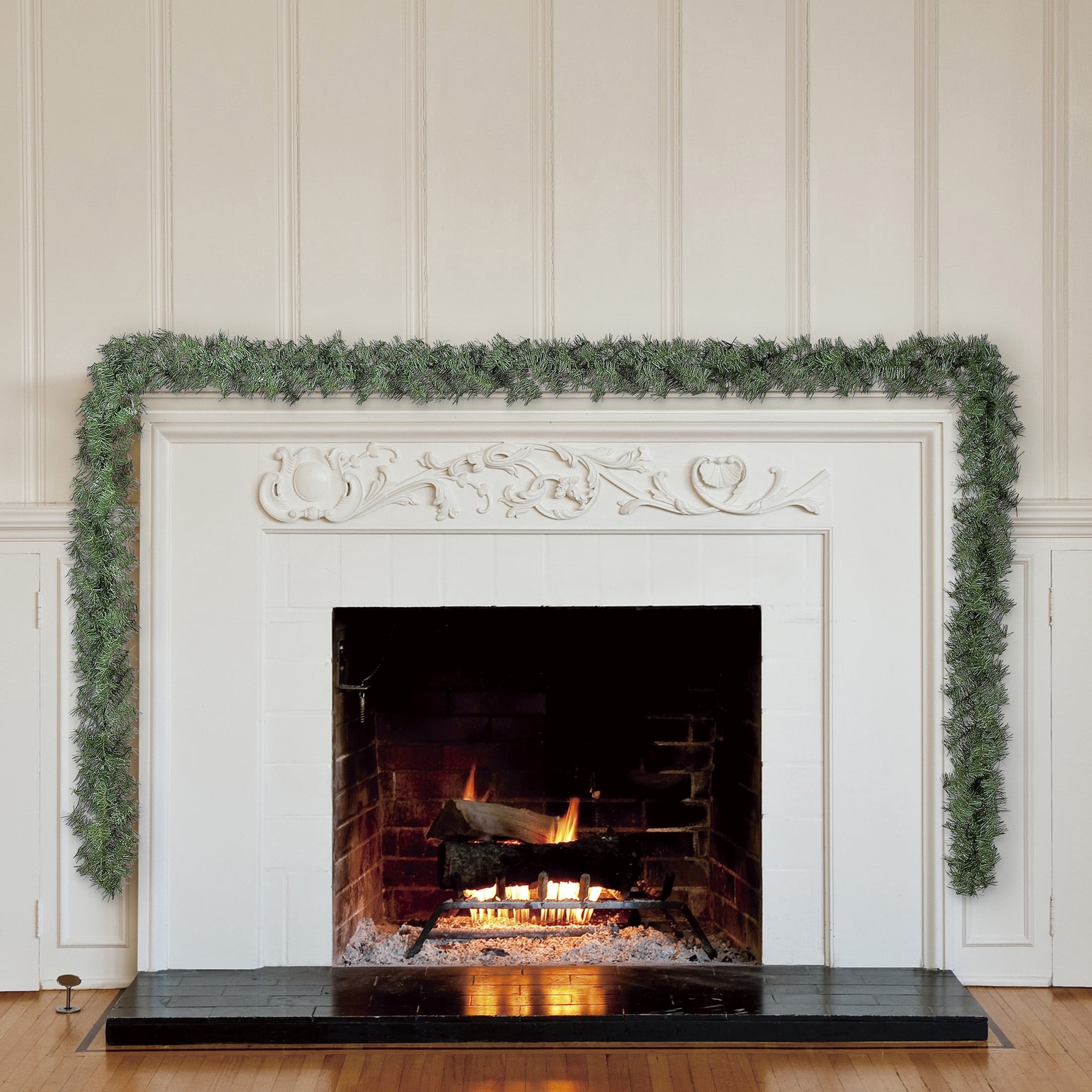 Evergreen Branch Unlit Artificial Christmas Garland, Green, 12', by Holiday Time