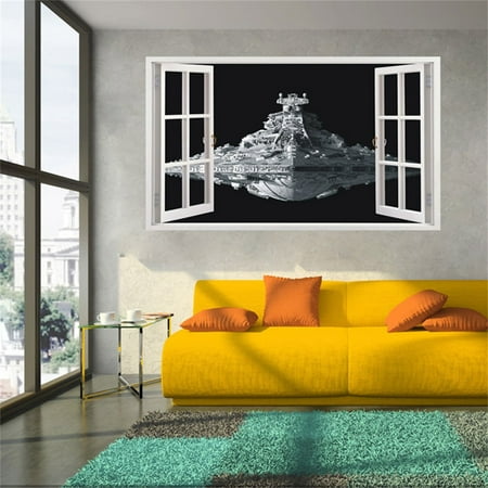 Spaceship Sticker - DIY Three-dimensional Star Wars Alien Spaceship Wall Stickers Waterproof Removable Window Wall Decals Decor
