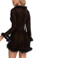 thumbnail image 3 of EGNMCR Lingerie Sets for Women Sexy Lace Perspective Hollow Out Temptation Deep V Neck Valentine Day Underwear Spring Summer Save, 3 of 4