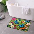 thumbnail image 3 of FJPT Non Slip Flannel Polyester Floor Mat With Colorful Butterflies And Flowers For Bathroom Kitchen Bedroom Decor 16x24 inch, 3 of 5