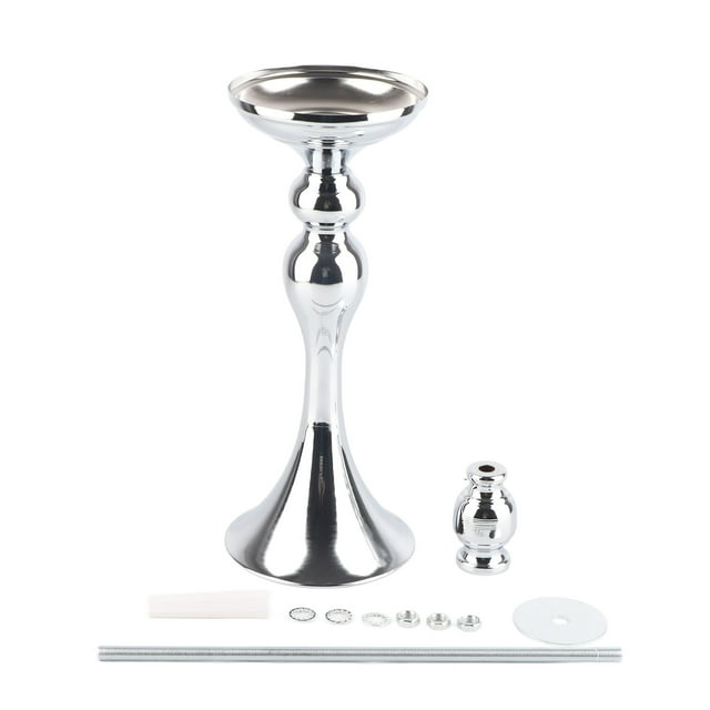 Soporte para arreglos florales, mano de obra exquisita, candelabros plateados modernos y sencillos para bodas, fiestas y celebraciones.
