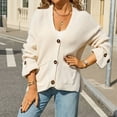 thumbnail image 2 of Cardigan Sweaters for Women Lightweight Loose Fit V Neck Long Sleeve Solid Color Button Knit Sweater with Pockets Soft Relaxed Women'sCardigans, 2 of 5