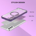 thumbnail image 2 of Clear  Case for Samsung Galaxy S21 5G with Gradient Glitter Peice(2 in 1), Luxury Plating Cute Bling Sparke Shockproof TPU Protective Phone Case for Women Girls-Purple, 2 of 16