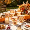 thumbnail image 6 of Fall Disposable Tableware Set, Thanksgiving Pumpkin Maple Leaf Dinner Party Supplies Paper Plates Cups Napkin for Autumn Holiday Table Decor 32 Cups, 6 of 6