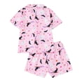 thumbnail image 3 of Tisuna Children'S Short Sleeve Halloween Pajamas Set For Girls Ghost Bat Print Collared Tops And Shorts Pjs Set Lightweight Casual Kids Halloween 2 Pieces Sleepwear For Age 4-7 Years, 3 of 9