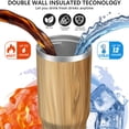 thumbnail image 3 of 30oz Tumbler with Handle, Insulated Stainless Steel Cup with Flip Straw Lid, Leak-Proof & Cup Holder Friendly for Travel and Sports ,Wood Print, 3 of 6