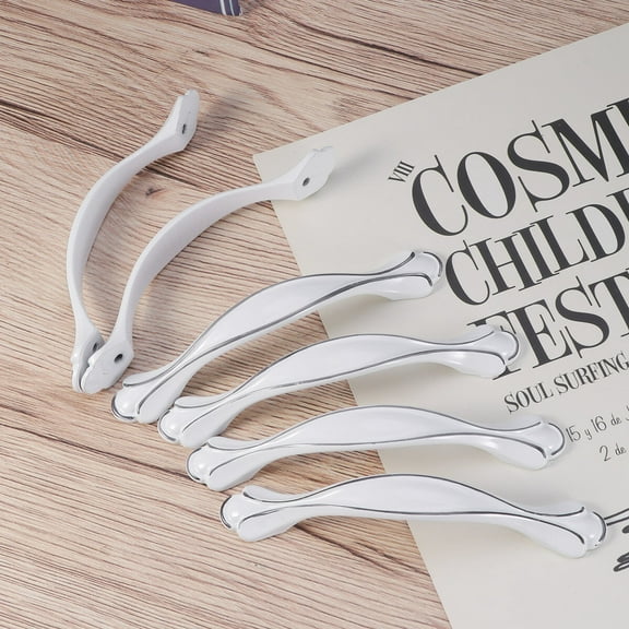 Milisten 6-Pack White European Style Cabinet Pulls Brass Hardware for Furniture Drawer Handles