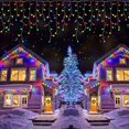 thumbnail image 3 of Street Garland Christmas Lights Outdoor Decor 10m Droop 0.4-0.6m Led Icicle Curtain String Lights Party Garden Eaves Decoration, 3 of 5