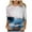 Z White, variant on Fshinging Crew Neck Tee Fashion Sleeves Mid Length Women's Spring Tops Printed Casual Women's Blouse