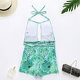 thumbnail image 3 of Babysbule Womens Swimsuits Women's Sexy Fashion Lace Backless Bikini Plant Printed High Waist Swimsuit, 3 of 6