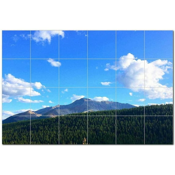 Mountain Ceramic Tile Mural Kitchen Backsplash Bathroom Shower, 401159-XL64