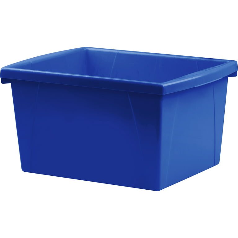Storex 4 Gallon Storage Bin with Lid – Plastic Classroom Organizer for  Books and Supplies, Blue, 6-Pack (61412U06C)