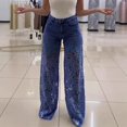 thumbnail image 1 of WILLBEST Pantalones Mujer Pantalones Vaqueros Ajustados de Cintura Alta para Mujer, Con Ribete de Encaje, Informales, Cómodos, Con Diseño Calado, Corte Entallado a La Moda XXXL, 1 of 8
