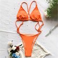 thumbnail image 2 of QLEICOM Women's Swimsuits High Waisted Tummy Control Swimwear One-Piece Swimsuit Bikini Solid Color Swimsuit Splicing Swimsuit Women Bikinis Swimming Suits Cover Ups Bathing Suits Orange M, 2 of 6