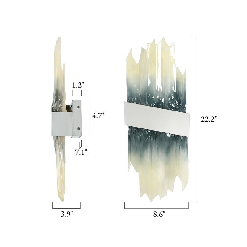 LNC Modern LED Wall Sconce,Decorative Resin Wall Light,Warm 3000K,Chrome Finish for Bedroom Hallway