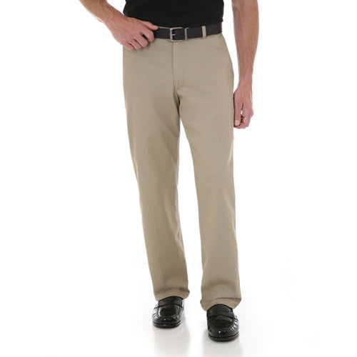 wrangler flat front khaki pants