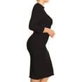 thumbnail image 2 of Women's Plus Size Mock Neck Mini Dress Lightweight 3/4 Sleeve Bodycon Fit, 2 of 5