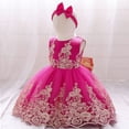 thumbnail image 1 of Vestido de novia para bebé, vestido de princesa para niña, vestido de princesa de encaje esponjoso con lazo para niña, 1 of 6