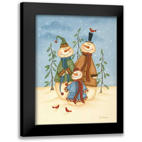 Lewis, Kim 15x18 Black Modern Framed Museum Art Print Titled - Snowman Family II