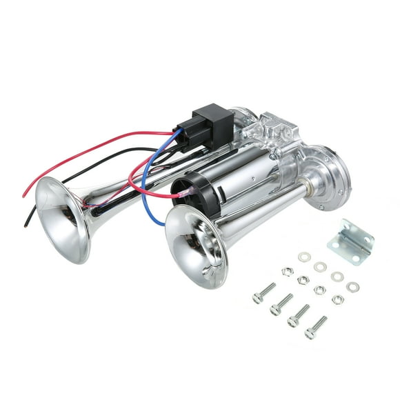 12V Universal Car Air Horn Single Trumpet Horn with Compressor 130dB Loud Airhorns for Cars