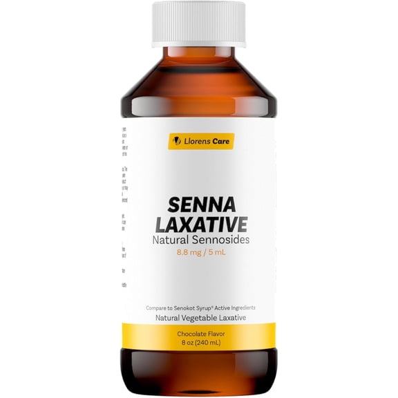 Senna Liquid Sennosides Senna Laxative by Llorens Care 8.8 mg. 5 mL. Made from Natural Sennosides. Liquid Laxative Alleviate Constipation & Provide Relief.