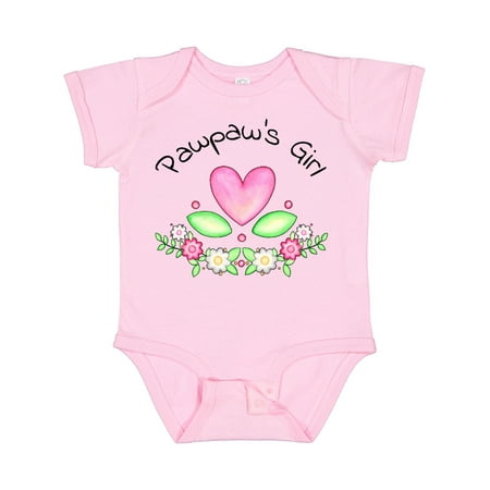 

Inktastic Pawpaw s Girl- Heart Flowers Gift Baby Girl Bodysuit