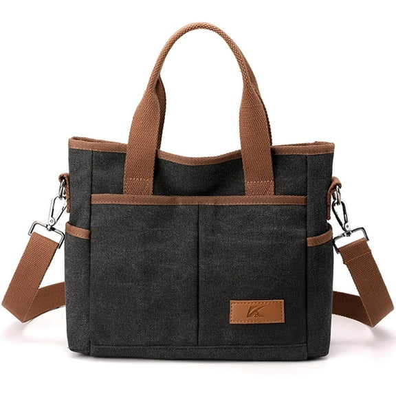 Women's Small Canvas Tote Purses Casual Multi-pocket Shoulder Crossbody Bag Everyday Handbags