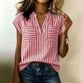 thumbnail image 5 of VBVC Women's Striped V Neck Tops , Summer Casual Loose Blouses For Women,Ladies' Dolman Sleeve Tunic Shirts with Pockets,Hot Pink,S-2XL, 5 of 10