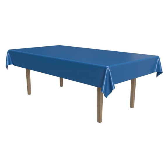 Beistle Club Pack of 12 Medium Blue Disposable Plastic Banquet Party Rectangular Table Covers 108"