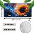 thumbnail image 2 of 1 Pcs 2D Flat License Plate Covers & Frames, Sunflower and Nebula For Decorative Front, Waterproof For Decoration Aluminum License Plate Covers & Frames Cover For Men Women, 12" X 6", 2 of 7