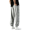 thumbnail image 3 of Jerdar Men's Tear Away Basketball Pants High Split Snap Button Casual Post-Surgery Sweatpants with Pockets Mens Summer Pants Lightweight Casual, 3 of 8