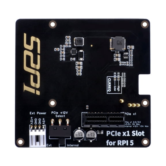 52Pi P02 PCIe Slot for Raspberry Pi 5, Pi 5's PCIe to PCIe x1 slot, Support Network Interface Card