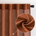 thumbnail image 3 of Burnt Orange Linen Curtains 84 Inches Length for Bedroom Living Room, Soft Linen Textured Window Drapes Terracotta Rust Fall Decor Semi Sheer Light Filtering, 4 Panels, 3 of 5
