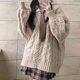 thumbnail image 4 of Suéter de otoño e invierno para mujer, jersey de punto de manga larga con cuello en V y estilo Harajuku de gran tamaño, jersey liso holgado estilo preppy que combina con todo, 4 of 5