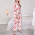 thumbnail image 3 of Vsdgher Pigs Head And Donuts Pajamas Set Long Sleeve Sleepwear Womens Button Down Nightwear Pj Sets-XX-Large, 3 of 7