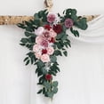 thumbnail image 2 of facefd Rustic Artificial Flower Swag Handmade Hanging Rose Flower Swag Wall for Parties Arbor Ornament Pink, 2 of 9