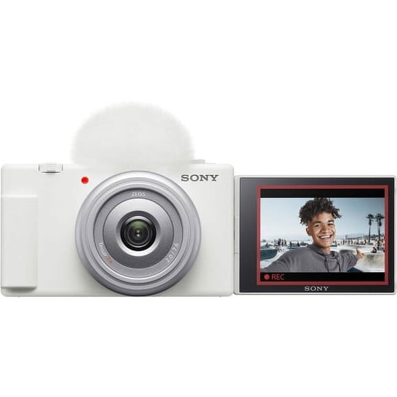 Sony ZV-1F - Digital camera - compact - 20.1 MP - 4K / 30 fps - ZEISS - Wi-Fi, Bluetooth - white (Sold without manufacturer warranty)