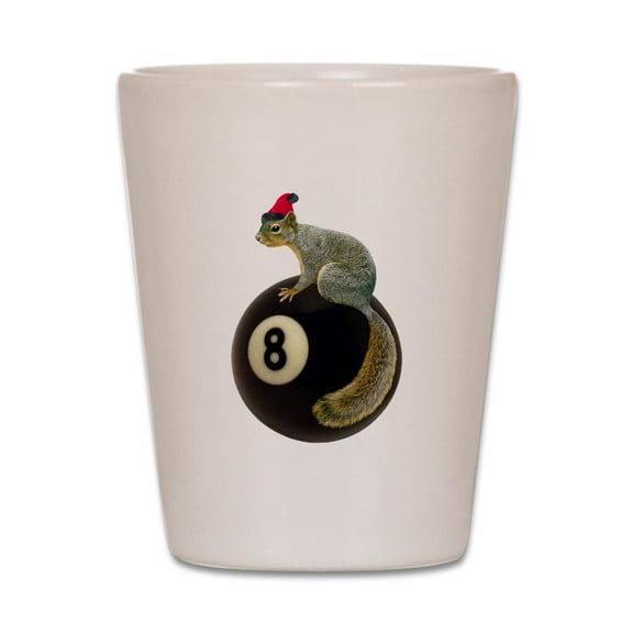 CafePress - Santa Squirrel 8 Ball - White Shot Glass, Unique and Funny Shot Glass