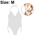 thumbnail image 2 of Traje de baño de una pieza de corte alto para mujer Monokini con control de barriga fruncido y lazo lateral, 2 of 5