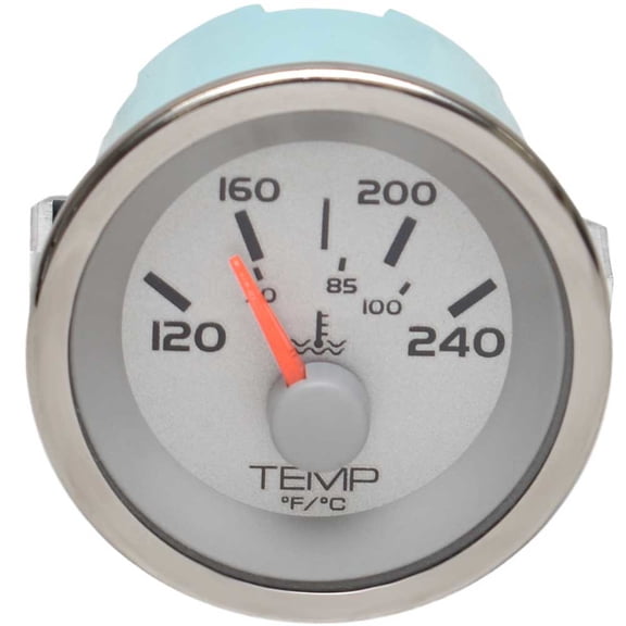 Veethree Marine Boat Temperature Gauge 781945PMFB | 2 Inch Silver